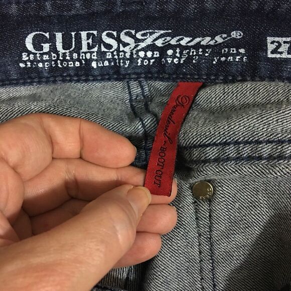 Vintage Guess Daredevil Rhinestone Bootcut Jeans Size 27 - Picture 8 of 8